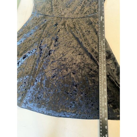 BONGO Dress Womens Large Mini Black Velvet Witchy Dark Romantic Y2K Pullover - Picture 10 of 11